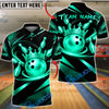 BlueJose Bowling King Crown Luxury Swirl Customized Name, Team Name 3D Shirt (6 Colors)
