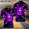 BlueJose Bowling King Crown Luxury Swirl Customized Name, Team Name 3D Shirt (6 Colors)