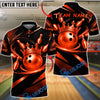BlueJose Bowling King Crown Luxury Swirl Customized Name, Team Name 3D Shirt (6 Colors)