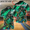 BlueJose Bowling Grim Reaper Halloween Graveyard Customized Name, Team Name 3D Shirt (4 Colors)