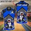BlueJose Bowling & Pins Alligator Slime Monster Cartoon Customized Name, Team Name 3D Shirt (4 Colors)