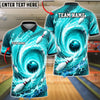 BlueJose Bowling Ocean Vortex Customized Name, Team Name 3D Shirt (4 Colors)