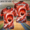 BlueJose Bowling Ocean Vortex Customized Name, Team Name 3D Shirt (4 Colors)
