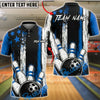 BlueJose Bowling Grunge Stars and Stripes Strike Customized Name, Team Name 3D Shirt (4 Colors)