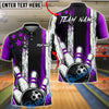BlueJose Bowling Grunge Stars and Stripes Strike Customized Name, Team Name 3D Shirt (4 Colors)