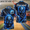 BlueJose Bowling Electric Skull Storm Customized Name, Team Name 3D Shirt (4 Colors)
