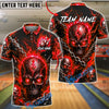 BlueJose Bowling Electric Skull Storm Customized Name, Team Name 3D Shirt (4 Colors)