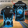 BlueJose Bowling Retro Royal Crown Starburst Customized Name, Team Name 3D Shirt (6 Colors)