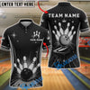 BlueJose Bowling Retro Royal Crown Starburst Customized Name, Team Name 3D Shirt (6 Colors)