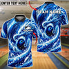 BlueJose Bowling Dragon Wave Whirlpool Customized Name, Team Name 3D Shirt (4 Colors)