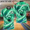 BlueJose Bowling Dragon Wave Whirlpool Customized Name, Team Name 3D Shirt (4 Colors)
