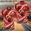 BlueJose Bowling Dragon Wave Whirlpool Customized Name, Team Name 3D Shirt (4 Colors)