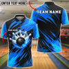 BlueJose Bowling Flaming Ball Phoenix Wings Customized Name, Team Name 3D Shirt (4 Colors)