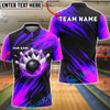BlueJose Bowling Flaming Ball Phoenix Wings Customized Name, Team Name 3D Shirt (4 Colors)