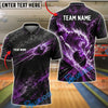 BlueJose Bowling Lightning Sea Wave Energy Customized Name, Team Name 3D Shirt (4 Colors)