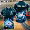 BlueJose Bowling Electric Plasma Strike Customized Name, Team Name 3D Shirt (4 Colors)