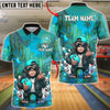 BlueJose Bowling Cool Gorilla Neon City Customized Name, Team Name 3D Shirt (4 Colors)