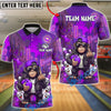 BlueJose Bowling Cool Gorilla Neon City Customized Name, Team Name 3D Shirt (4 Colors)