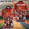 BlueJose Bowling Cool Gorilla Neon City Customized Name, Team Name 3D Shirt (4 Colors)