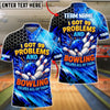BlueJose Bowling Neon Hexagon Funny 99 Problems Quote Customized Name, Team Name 3D Shirt (4 Colors)