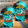 BlueJose Bowling Neon Hexagon Funny 99 Problems Quote Customized Name, Team Name 3D Shirt (4 Colors)
