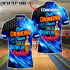 BlueJose Bowling Neon Hexagon Drinking Team Beer Quote Customized Name, Team Name 3D Shirt (4 Colors)