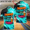 BlueJose Bowling Neon Hexagon Drinking Team Beer Quote Customized Name, Team Name 3D Shirt (4 Colors)