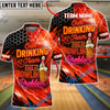 BlueJose Bowling Neon Hexagon Drinking Team Beer Quote Customized Name, Team Name 3D Shirt (4 Colors)