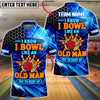 BlueJose Bowling Neon Hexagon Old Man Funny Quote Customized Name, Team Name 3D Shirt (4 Colors)