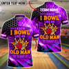 BlueJose Bowling Neon Hexagon Old Man Funny Quote Customized Name, Team Name 3D Shirt (4 Colors)