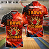 BlueJose Bowling Neon Hexagon Old Man Funny Quote Customized Name, Team Name 3D Shirt (4 Colors)