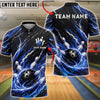 BlueJose Bowling Cosmic Storm Customized Name, Team Name 3D Shirt (4 Colors)