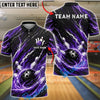BlueJose Bowling Cosmic Storm Customized Name, Team Name 3D Shirt (4 Colors)