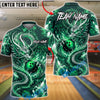 BlueJose Bowling Ornamental Dragon Energy Swirl Customized Name, Team Name 3D Shirt (4 Colors)