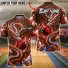 BlueJose Bowling Ornamental Dragon Energy Swirl Customized Name, Team Name 3D Shirt (4 Colors)