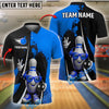 BlueJose Bowling And Pins Funny Pin Dotted Style Customized Name, Team Name 3D Shirt (4 Colors)