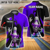 BlueJose Bowling And Pins Funny Pin Dotted Style Customized Name, Team Name 3D Shirt (4 Colors)