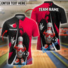 BlueJose Bowling And Pins Funny Pin Dotted Style Customized Name, Team Name 3D Shirt (4 Colors)
