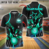 BlueJose Bowling And Pins Golden Star Style Customized Name, Team Name 3D Shirt (4 Colors)