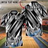 BlueJose Bowling And Pins Crown Gold Abstract Stripe Style Customized Name, Team Name 3D Shirt (6 Colors)