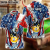 BlueJose Billiards 8 Ball & 9 Ball Eagle American Flag Patriot Paint Art Personalized Shirt (2 Colors)