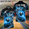 BlueJose Bowling Neon Cyber Energy Ball and Pins Customized Name, Team Name 3D Shirt (6 Colors)