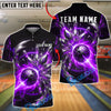 BlueJose Bowling Neon Cyber Energy Ball and Pins Customized Name, Team Name 3D Shirt (6 Colors)