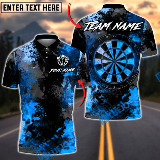 BlueJose Darts Grunge Dartboard Abstract Texture Multicolor Options Personalized Name Shirt (4 Colors)
