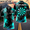 BlueJose Darts Grunge Dartboard Abstract Texture Multicolor Options Personalized Name Shirt (4 Colors)