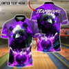 BlueJose Bowling & Pins Angry Panda Fire Graphic Customized Name, Team Name 3D Shirt (4 Colors)
