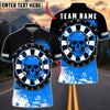 BlueJose Darts Skull Dartboard Horror Style Graphic Multicolor Options Personalized Name Shirt (4 Colors)