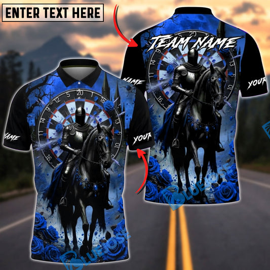 BlueJose Darts Medieval Knight Gothic Dartboard Art Multicolor Options Personalized Name Shirt (4 Colors)