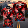 BlueJose Darts Dark Dragon Blood Moon Dartboard Design Multicolor Options Personalized Name Shirt (4 Colors)