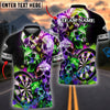 BlueJose Darts Skull Graffiti Colorful Paint Multicolor Options Personalized Name Shirt (4 Colors)